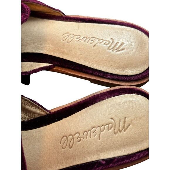 Madewell Women's SZ 6 Velvet Pointed-Toe Mules Style G8387 Textile Upper Leather - Picture 5 of 9